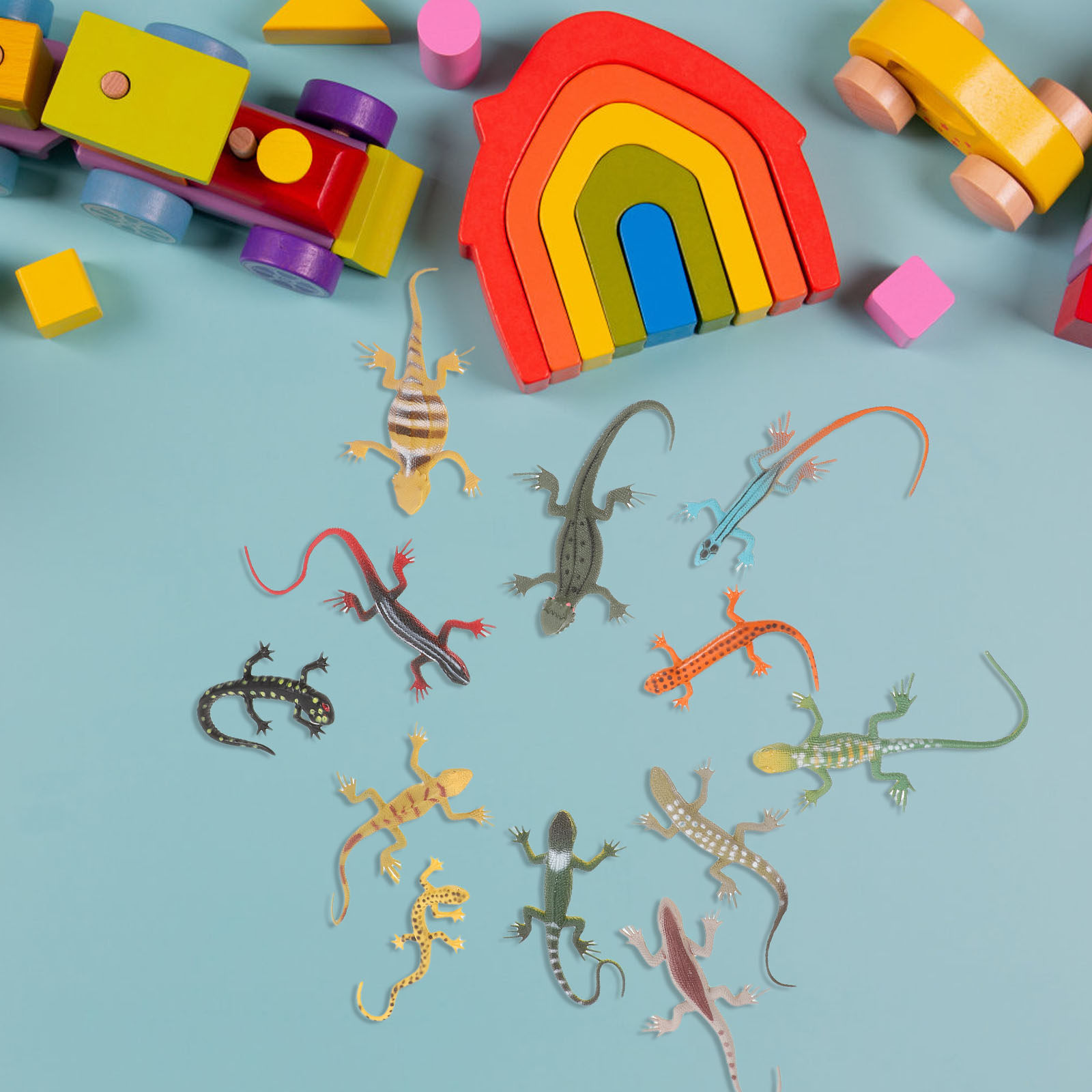 Prank Toys - 12 pièces, gecko réaliste, simulation de