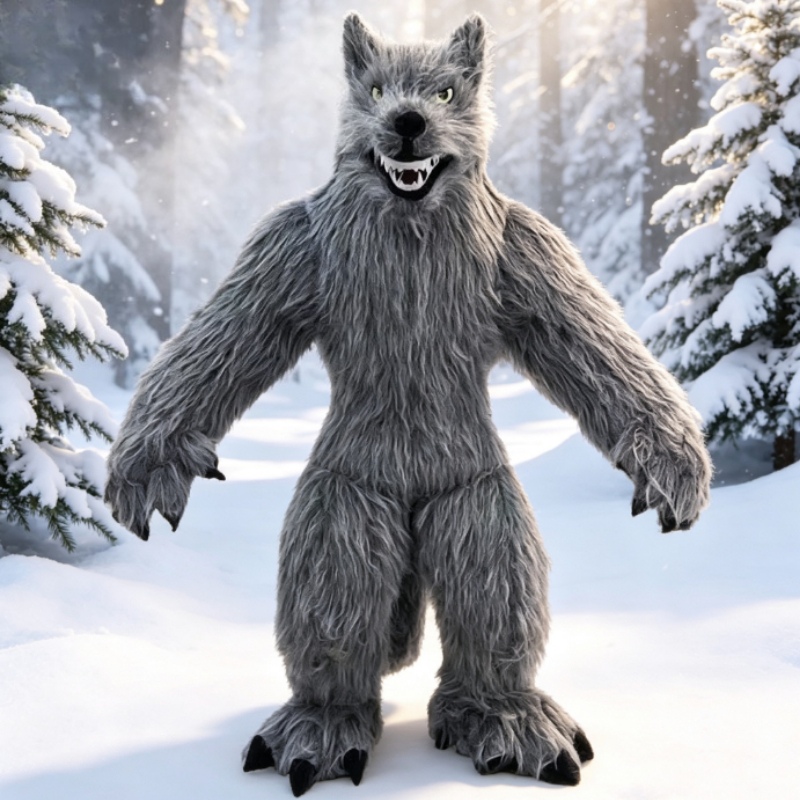 Costumes - Costume de mascotte de loup gris