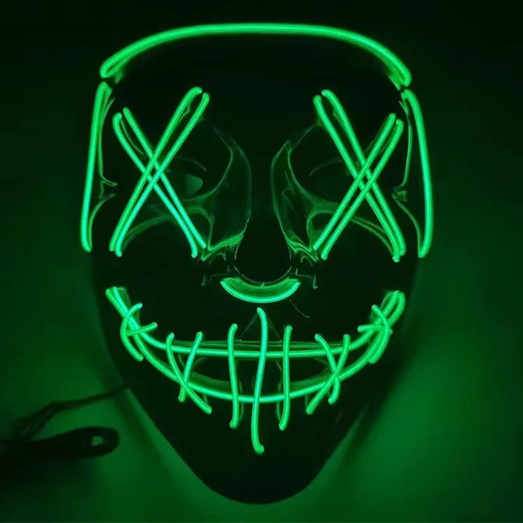 Led Purge Mask Halloween - Masque LED néon pour Halloween, pour