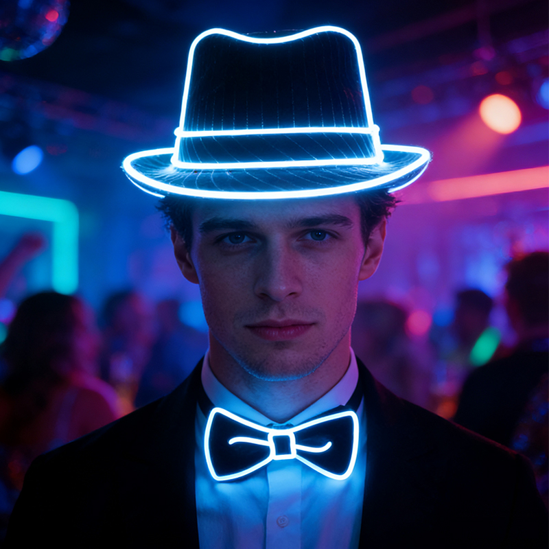 Glow In The Dark Party Glasses - Hommes cadeau néon EL fil brillant