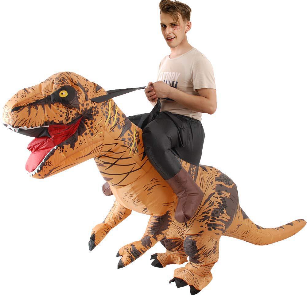 Inflatable Dinosaur Costume Adult - Costume Gonflable de Dinosaure Marron Amusant