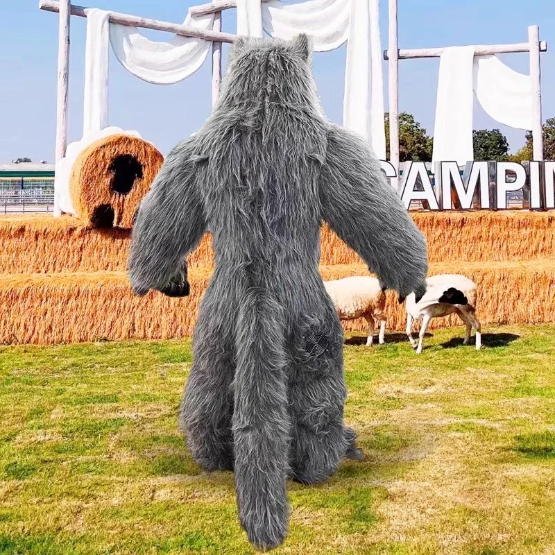 Costume de mascotte de loup gr - Costumes avis et prix