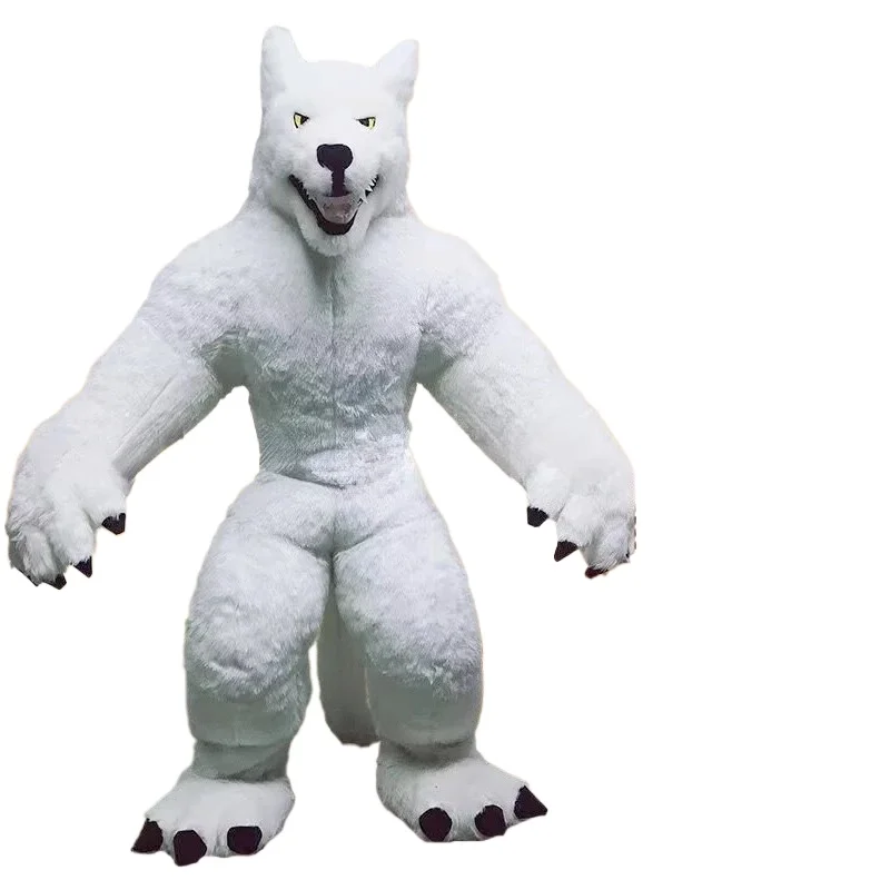 Costume de mascotte de loup gr - Costumes avis et prix