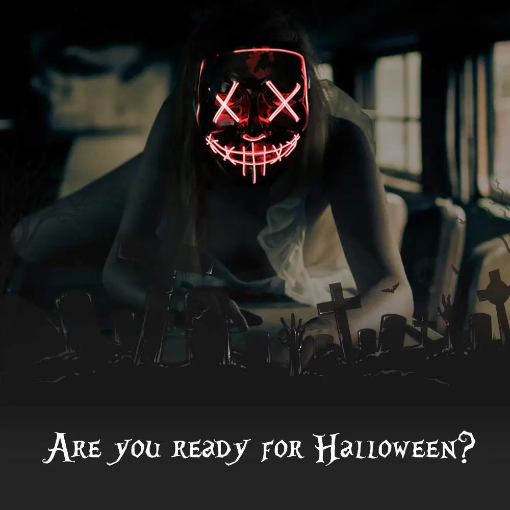 Masque LED néon pour Halloween - Led Purge Mask Halloween avis et prix
